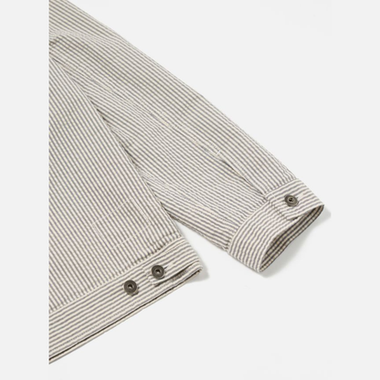 Universal Works Trucker Jacket in Grey Derby Stripe