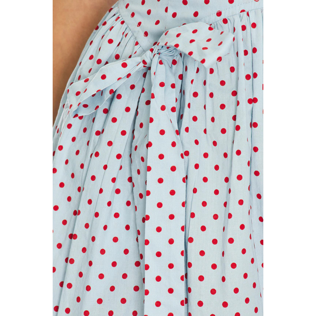 Damson Madder PENELOPE MIDI - BLUE & RED SPOT