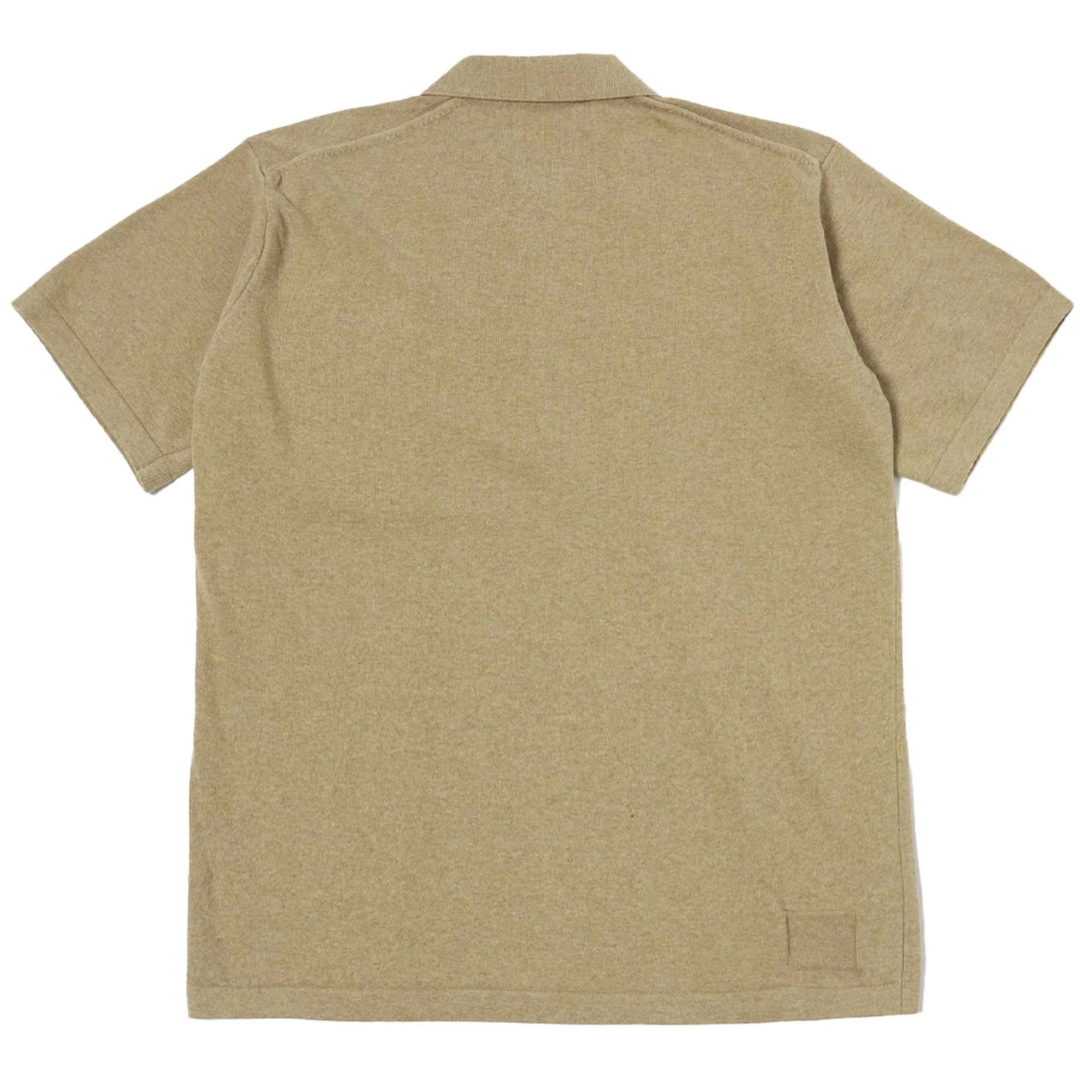 Universal Works Pullover Knit Shirt in Sand Cotton Knit
