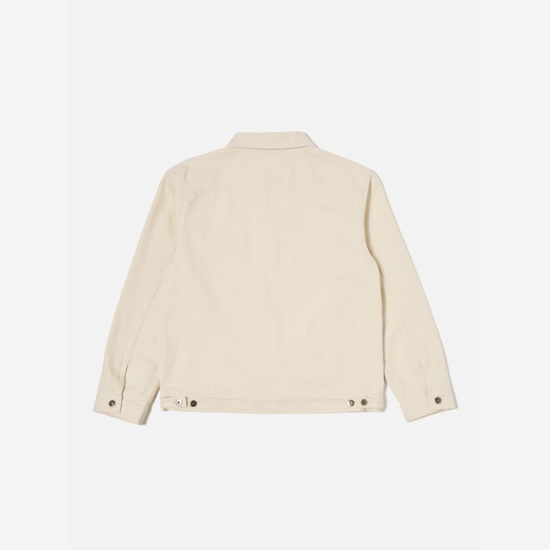 Universal Works Trucker Jacket in Ecru Recycled Cotton