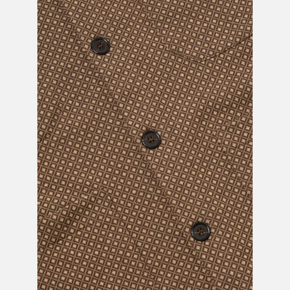Universal Works Cardigan in Brown Argyll Jersey
