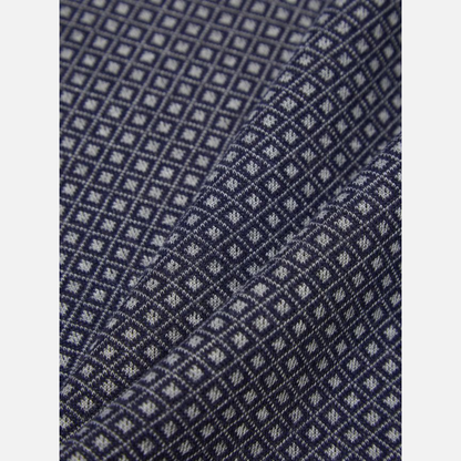 Universal Works Cardigan in Navy Argyll Jersey