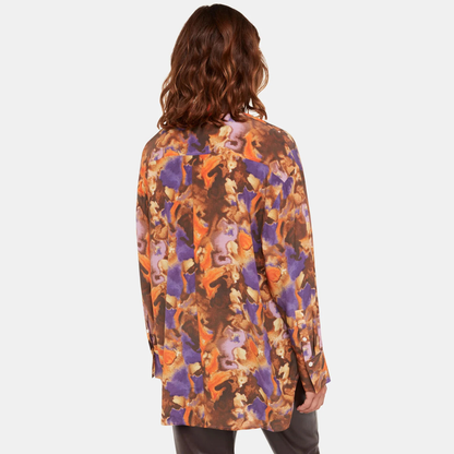 Sprayed Texture Silk Shirt