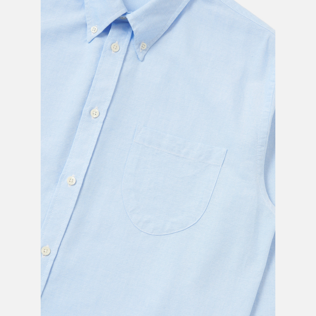 Universal Works Daybrook Shirt in Blue Organic Oxford