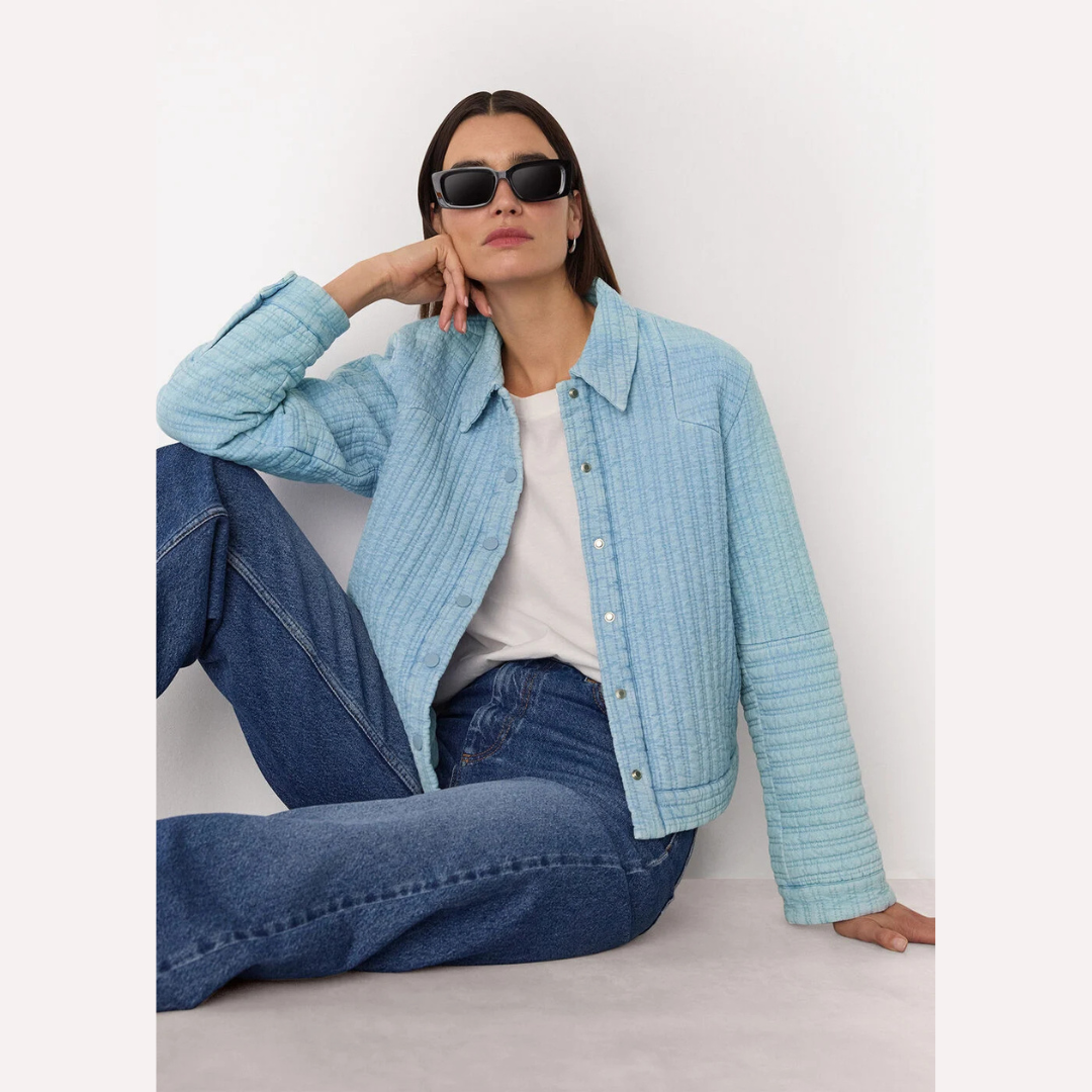 Cotton Quilted Chambray Jacket