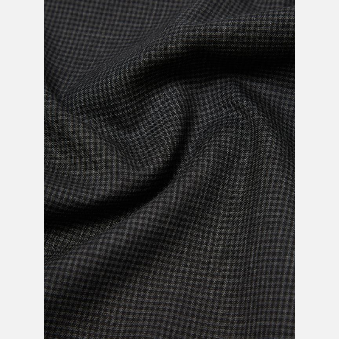 Universal Works Military Chino in Black Mini Check