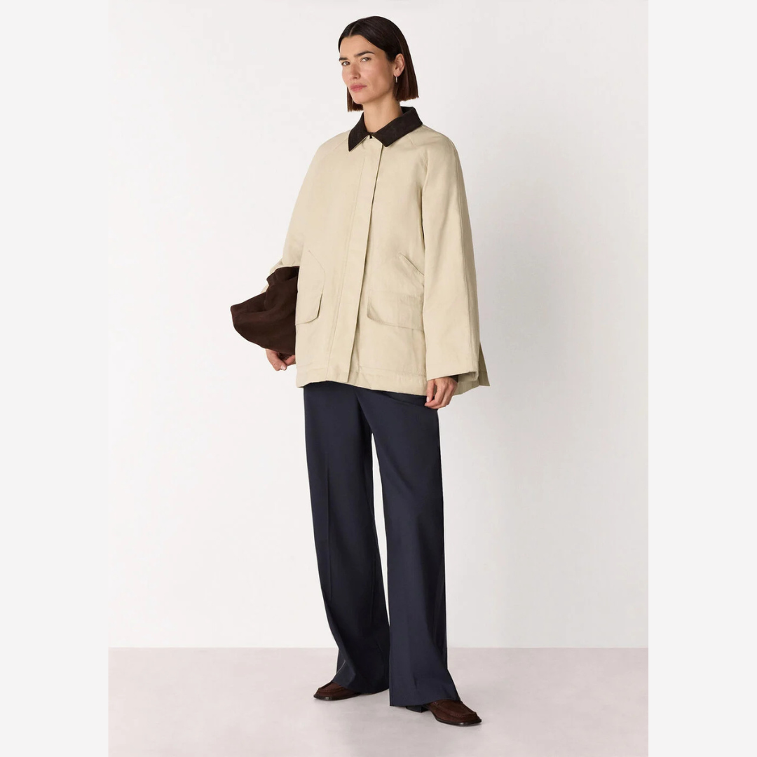 Fern Waxed Barn Jacket Neutral