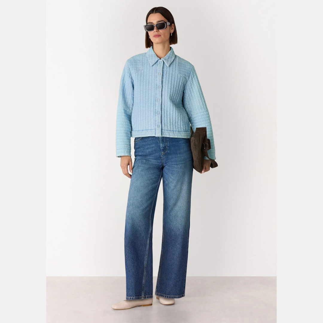 Cotton Quilted Chambray Jacket