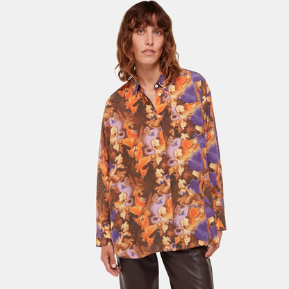 Sprayed Texture Silk Shirt