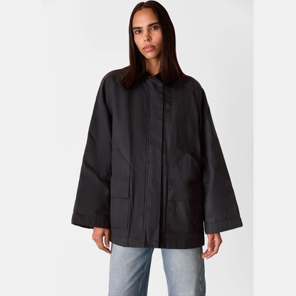 Fern Waxed Barn Jacket Black