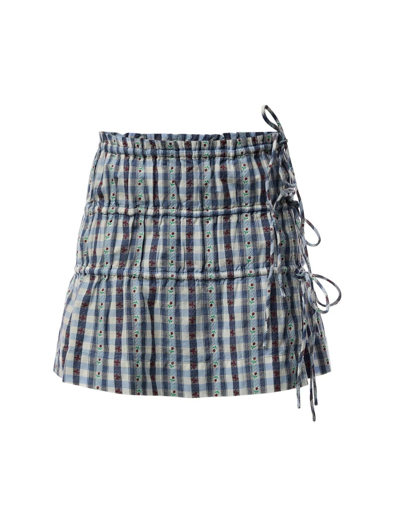 Damson Madder - ESTE MINI SKIRT in BLUE MARGOT GINGHAM
