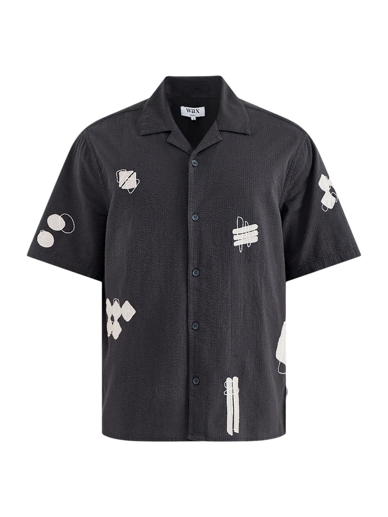 Didcot SS Shirt Applique Scribble in Black / Ecru