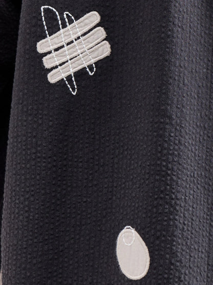 Didcot SS Shirt Applique Scribble in Black / Ecru
