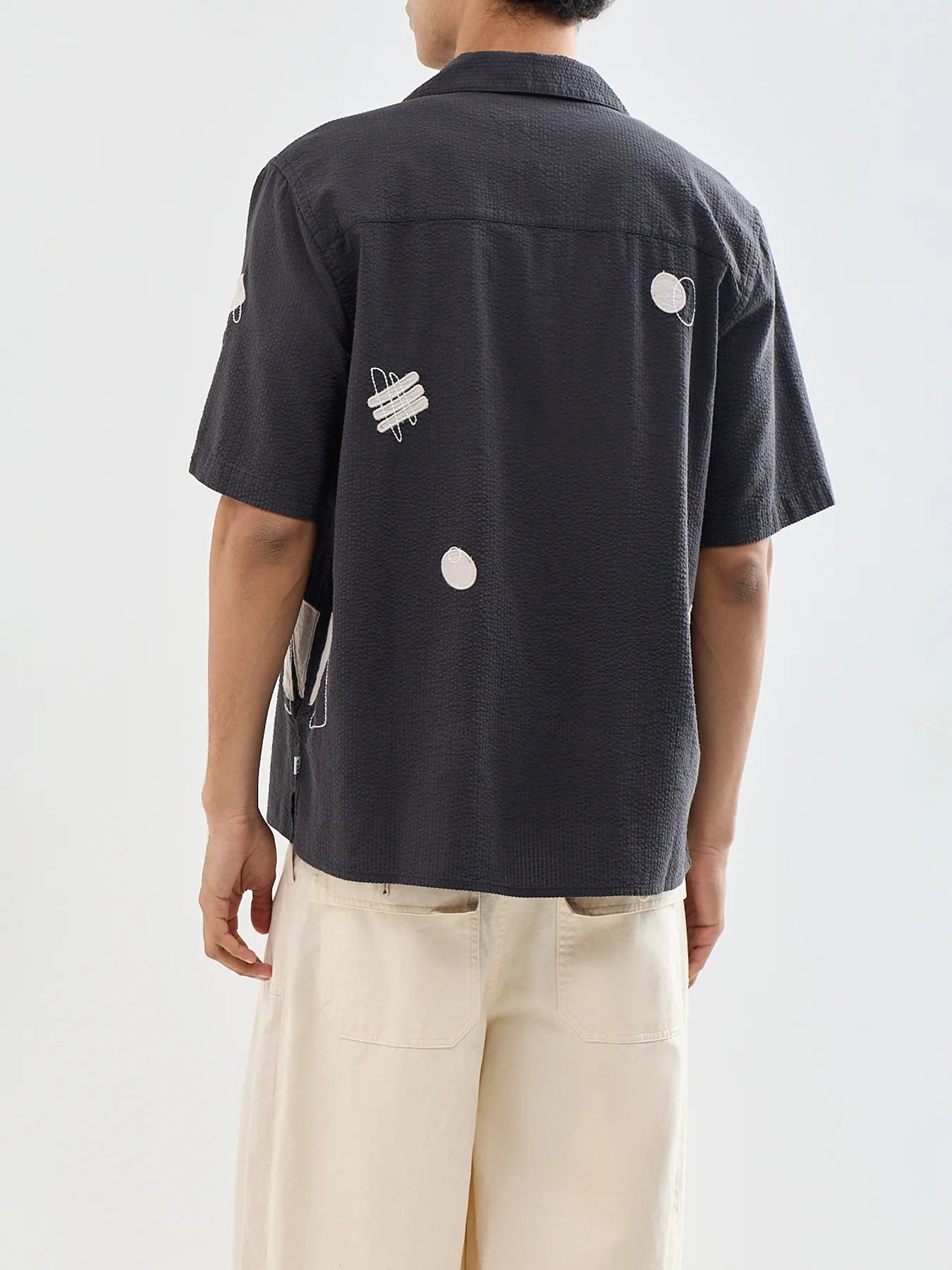 Didcot SS Shirt Applique Scribble in Black / Ecru