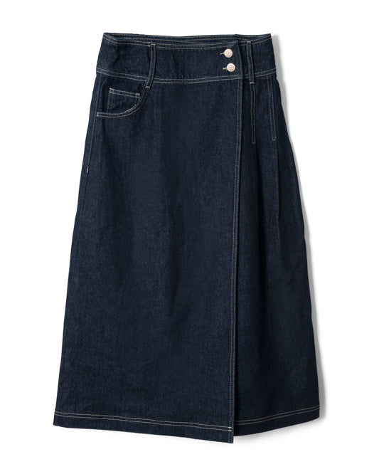 Damson Madder Raye Denim Skirt - Dark Indigo
