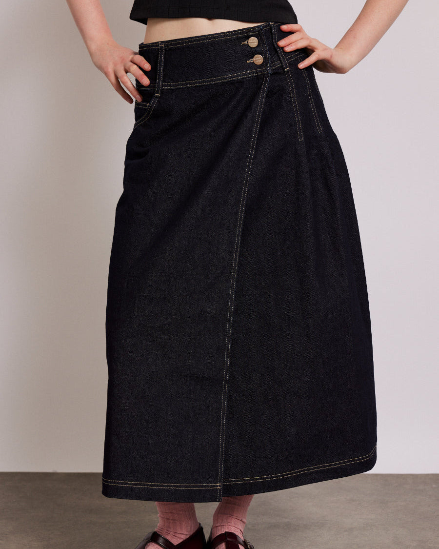 Raye Denim Skirt - Dark Indigo