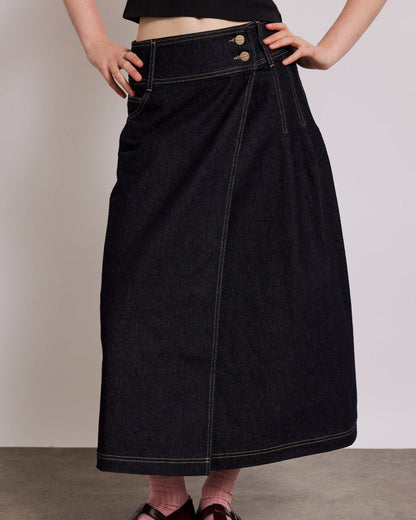 Raye Denim Skirt - Dark Indigo