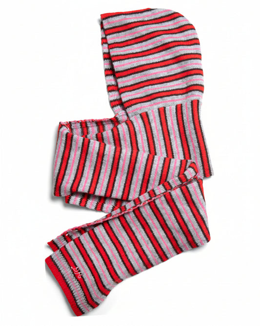 Damson Madder Hooded Scarf In Stripe