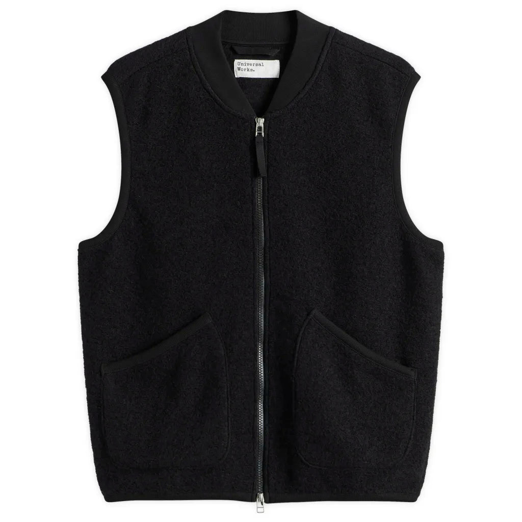 Universal Works Military Liner Gilet Not Shearling Black