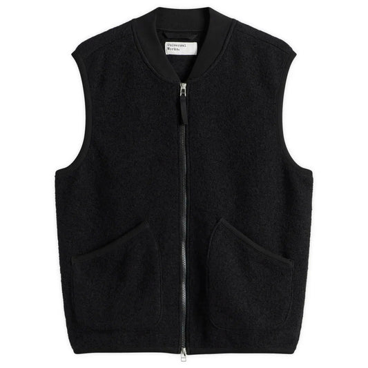 Universal Works Military Liner Gilet Not Shearling Black