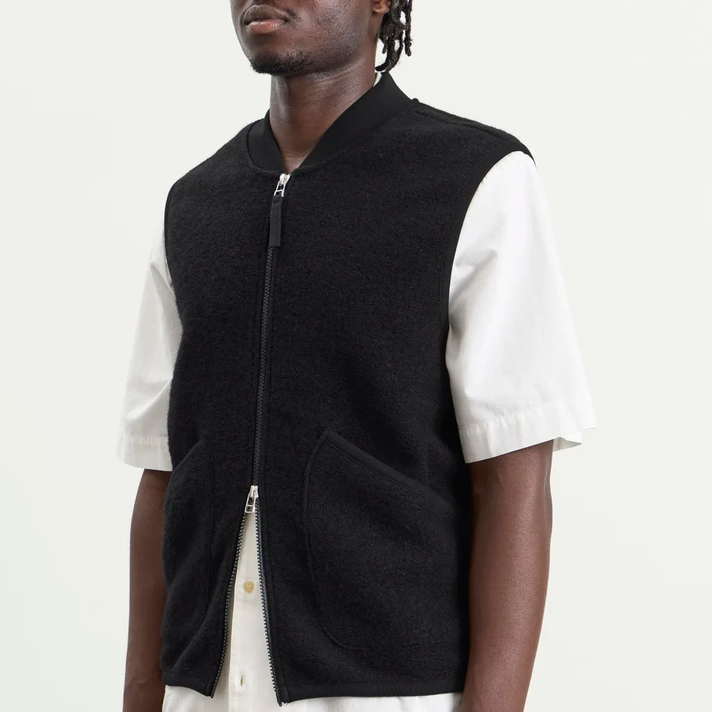 Universal Works Military Liner Gilet Not Shearling Black