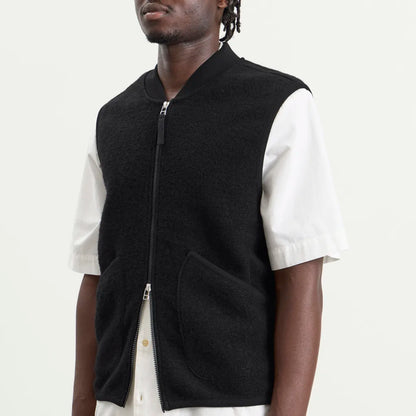 Universal Works Military Liner Gilet Not Shearling Black