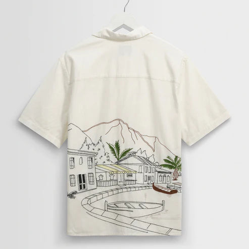Didcot Ecru and Multicolour Embroidered Short Sleeve Shirt
