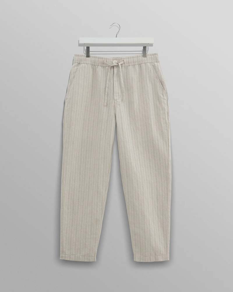 Kurt Trouser Beige Linen Stripe
