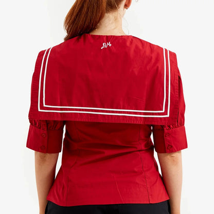 Damson Madder KEISHA BLOUSE in CHERRY RED