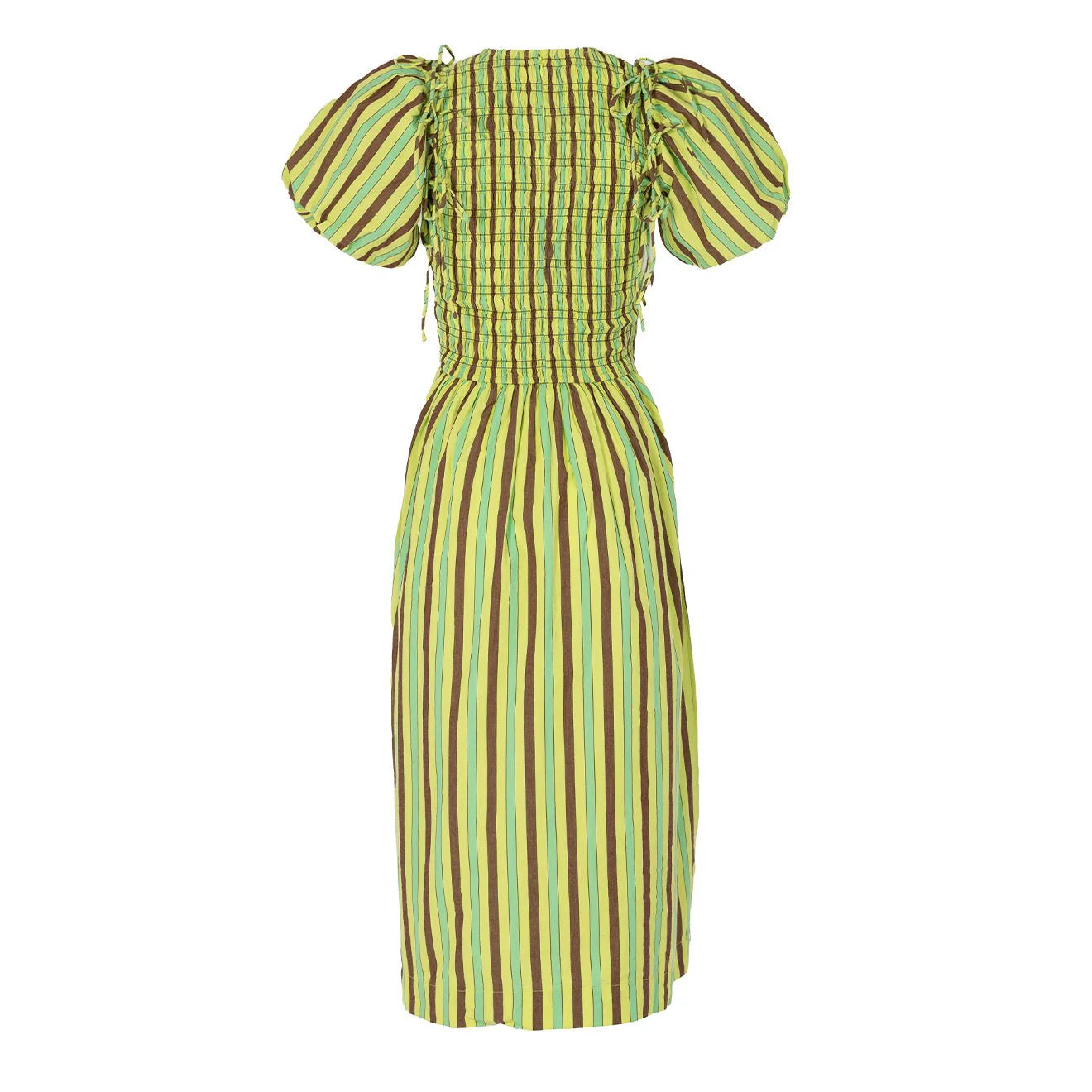 BECCA MIDI DRESS - TROPICAL BUSINESS STRIPE