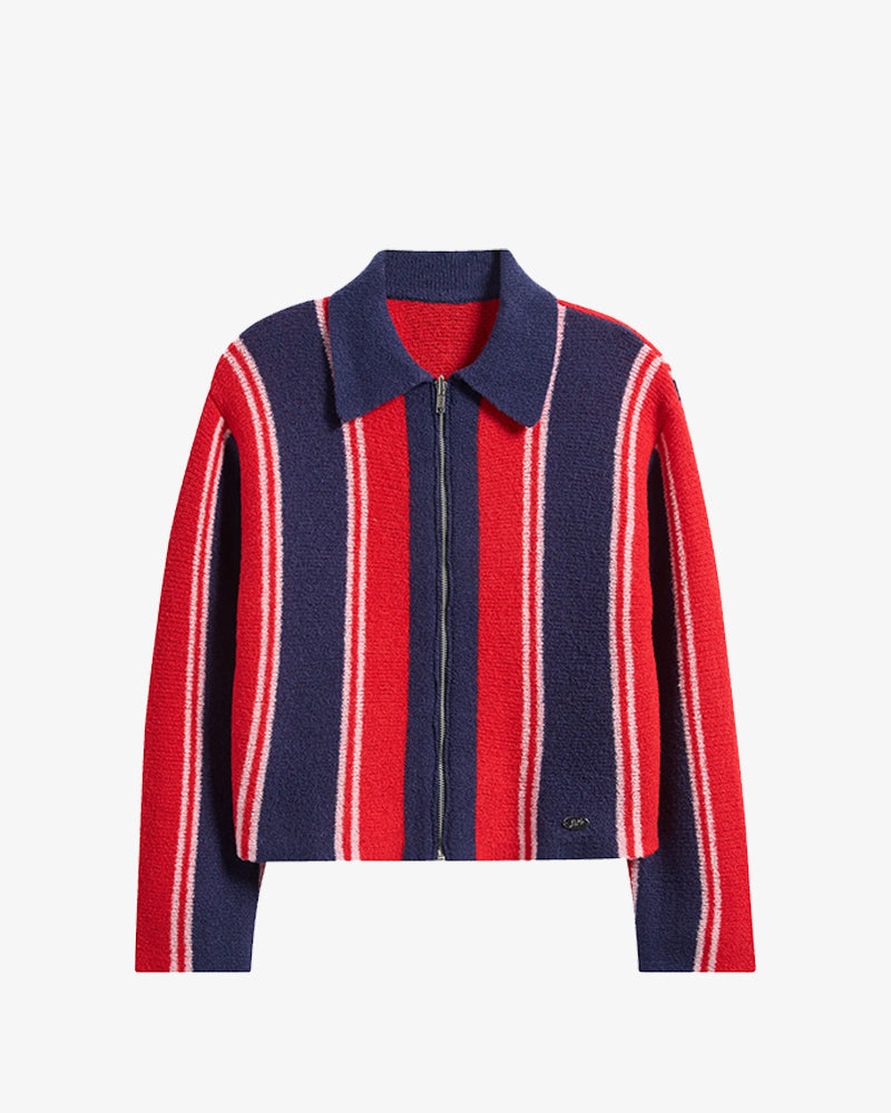 Damson Madder Bibi Boxy Merino Wool Reversible Cardigan