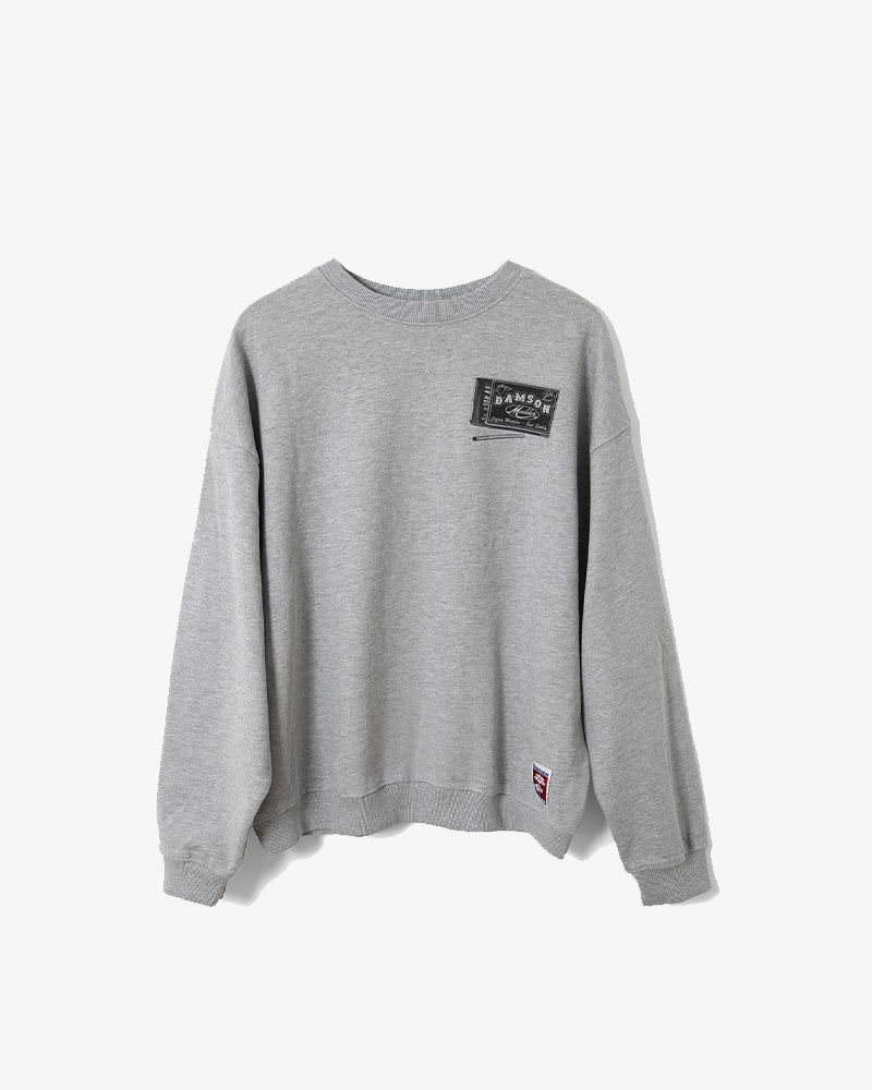 Damson Madder Dm General Store Sweatshirt- Grey Marl