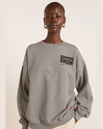 Damson Madder Dm General Store Sweatshirt- Grey Marl