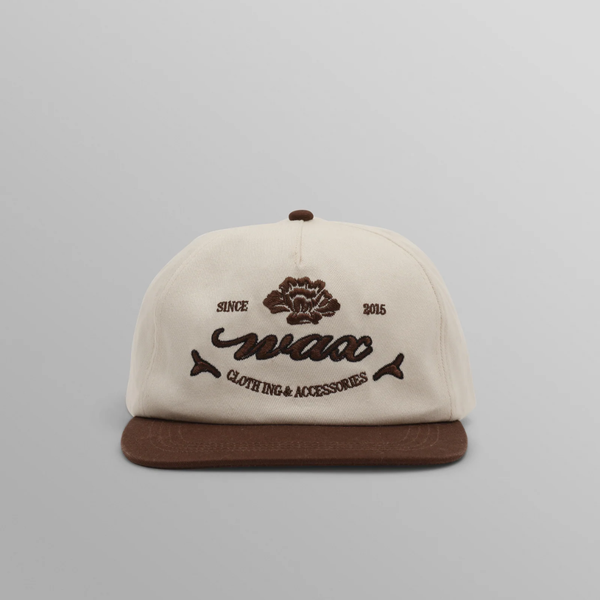 Farrell Ecru And Brown Script Crest Trucker Cap