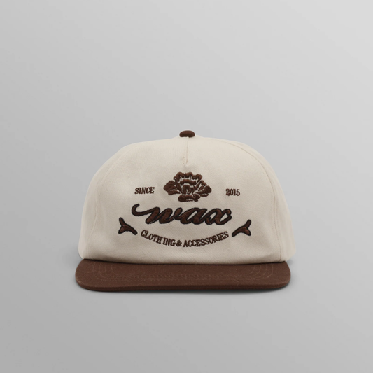Farrell Ecru And Brown Script Crest Trucker Cap