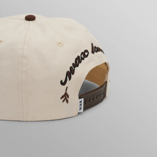 Wax London Farrell Ecru And Brown Script Crest Trucker Cap