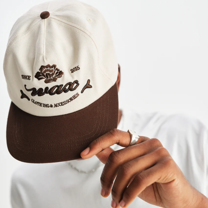 Farrell Ecru And Brown Script Crest Trucker Cap