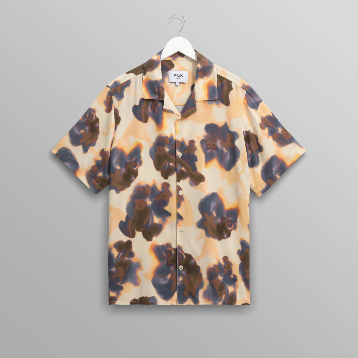 Didcot Peach Floral Blur Short Sleeve Shirt