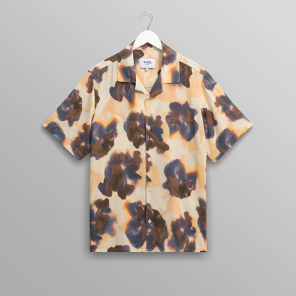 Didcot Peach Floral Blur Short Sleeve Shirt