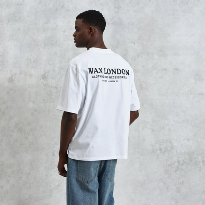 Milton White Stacked Text Graphic Organic Cotton T Shirt