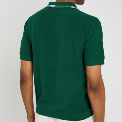 Albion Polo Boucle Cotton Forest Green