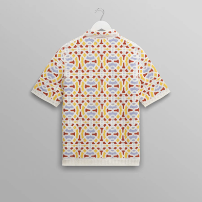 Dorset Ecru And Multicolour Crochet Knitted Polo Shirt