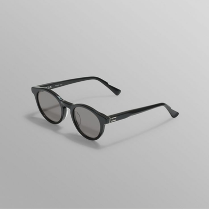 Fulham Black Acetate Round Sunglasses