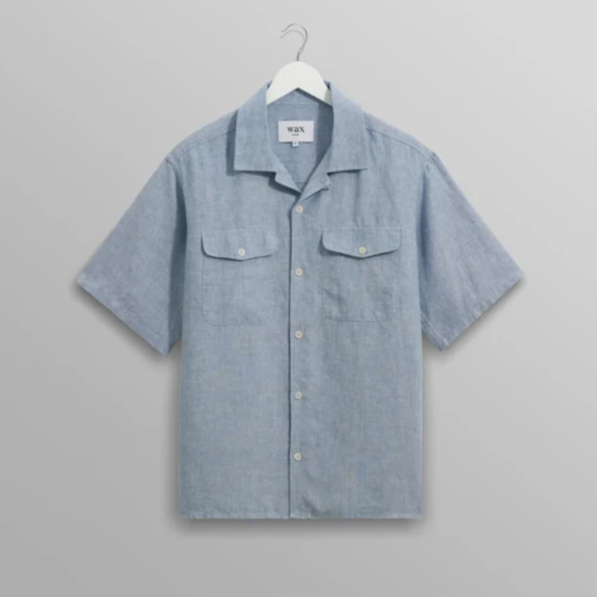 Bartlett Blue Two Tone Linen Short Sleeve Shirt