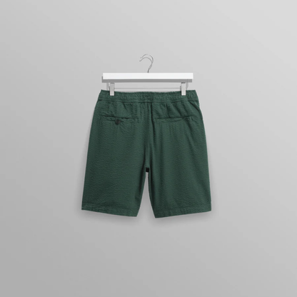 Fuller Forest Green Cotton Seersucker Shorts