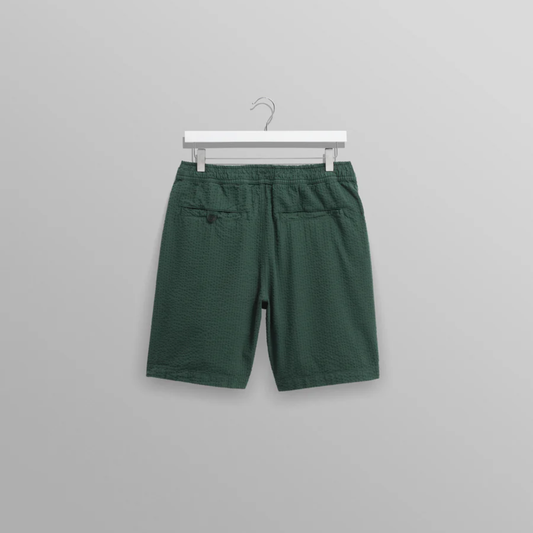 Wax London Fuller Forest Green Cotton Seersucker Shorts