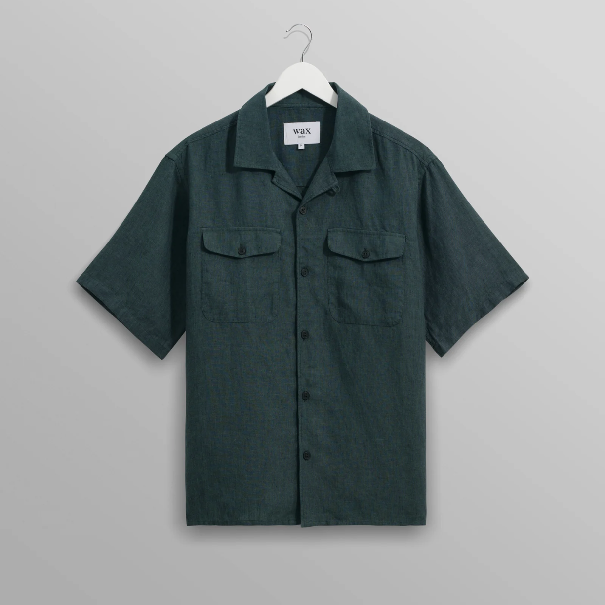 Bartlett Dark Green Two Tone Linen Short Sleeve Shirt