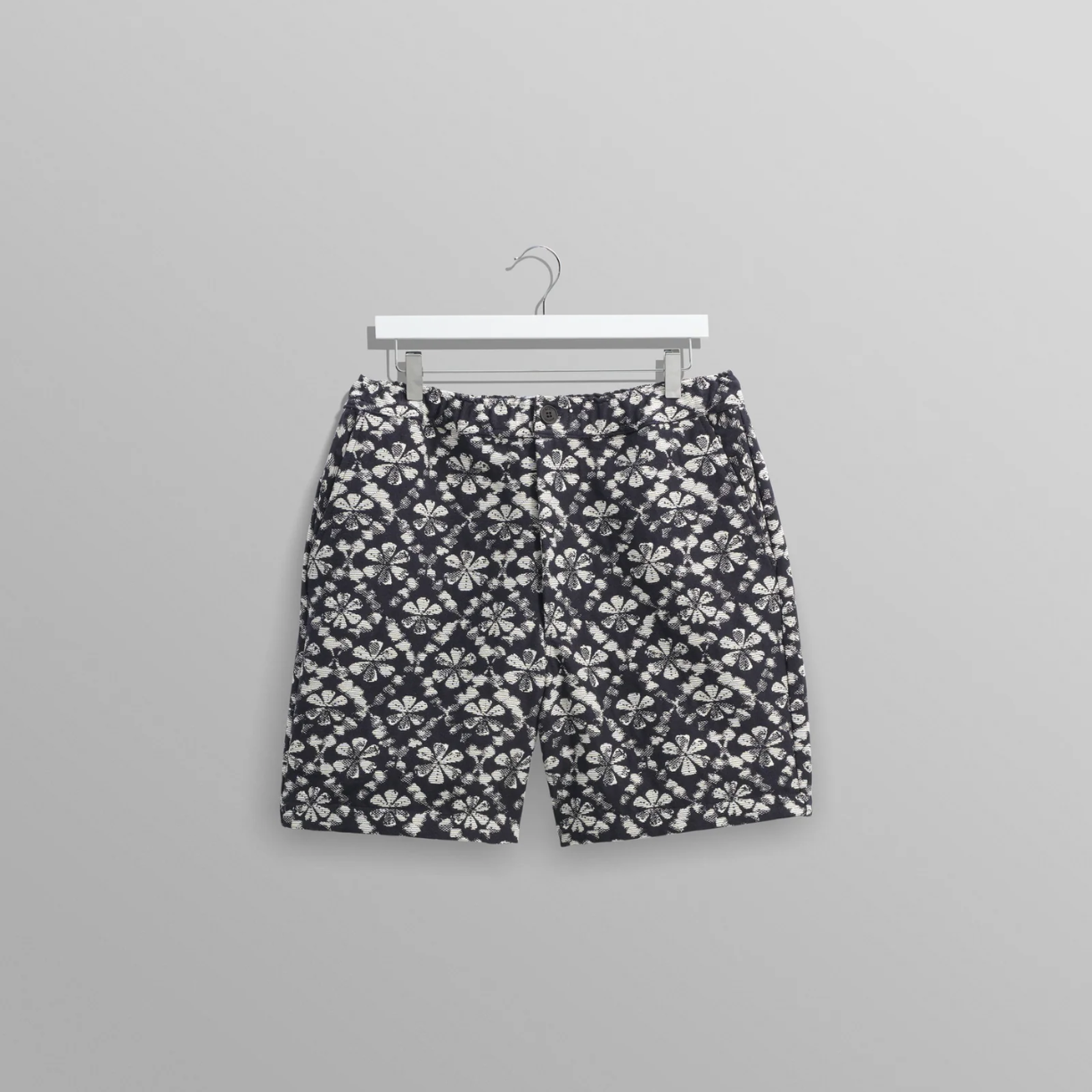 Kurt Navy Flower Stamp Jacquard Shorts
