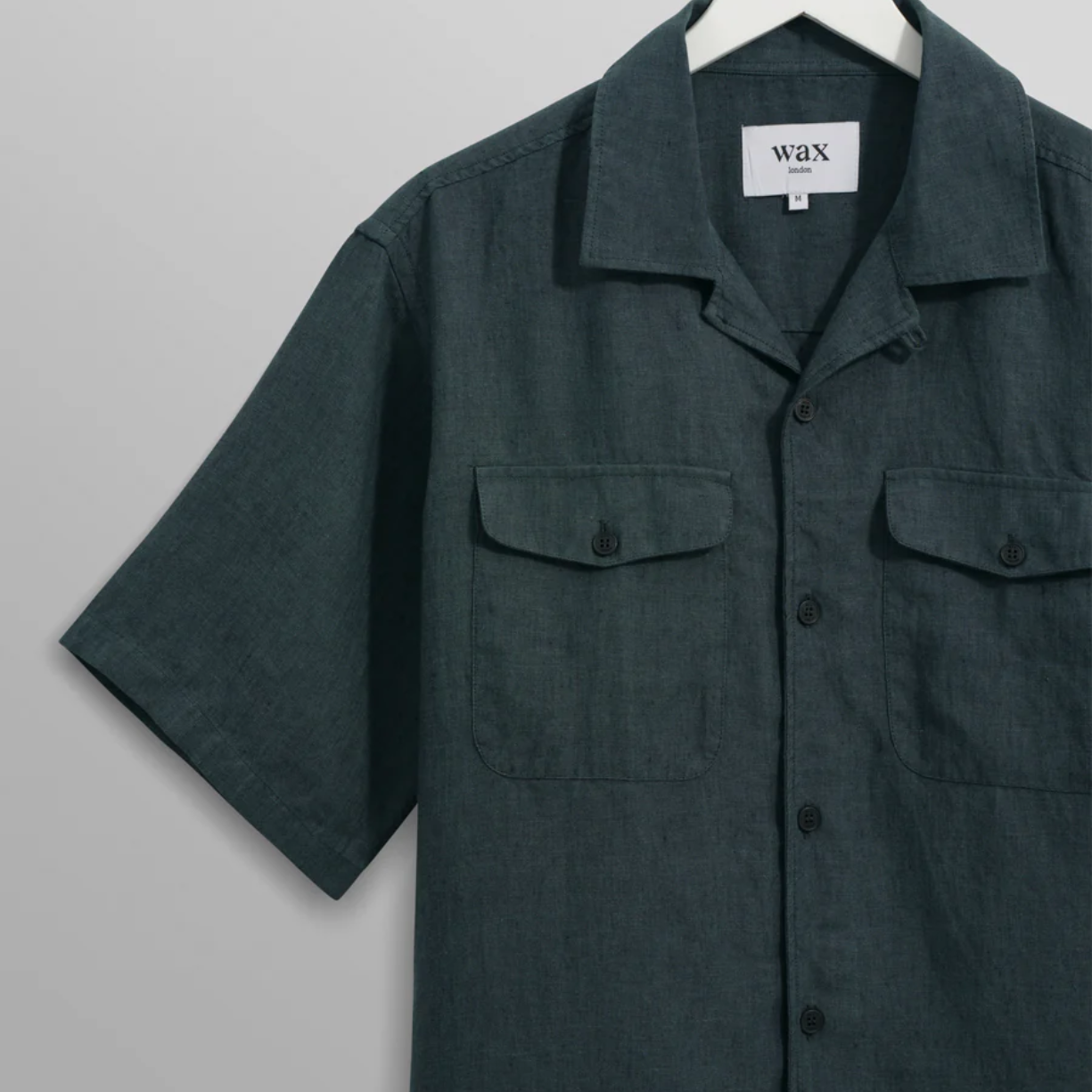 Bartlett Dark Green Two Tone Linen Short Sleeve Shirt