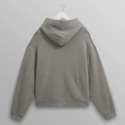 Harris Grey Embroidered Logo Loopback Cotton Hoodie